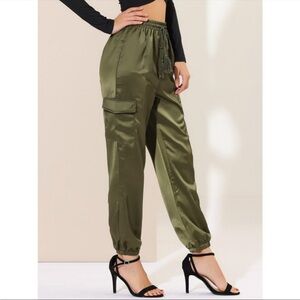 Allegra K silk joggers